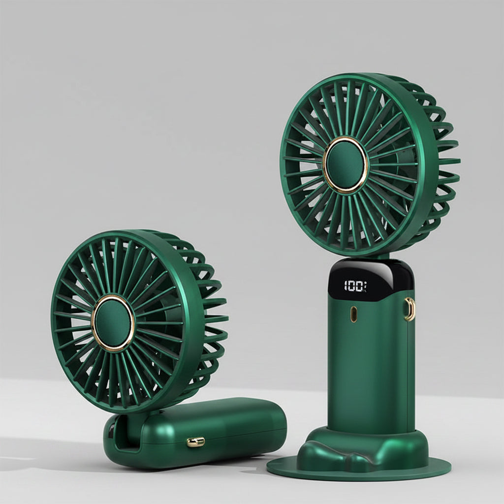 Bouton de réglage des trois vitesses sur le mini ventilateur portable