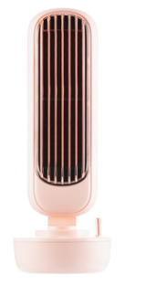 Le ventilateur tour Fraîcio vu de face, hauteur compacte pour une table